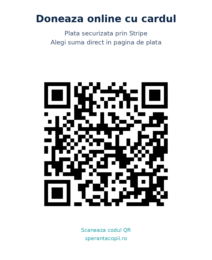 Cod QR pentru donație online Stripe Asociația SPERANȚĂ